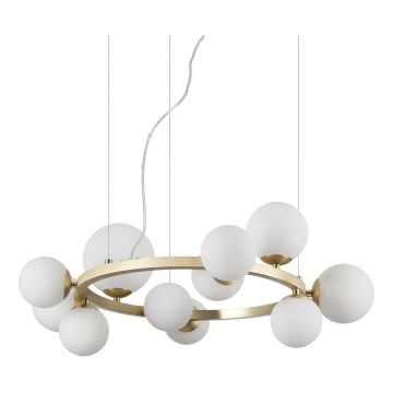 Ideal Lux - Lampadario LED a sospensione con filo PERLAGE 11xG9/3W/230V diametro 73 cm oro/bianco