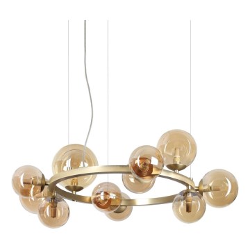Ideal Lux - Lampadario LED a sospensione con filo PERLAGE 11xG9/3W/230V diametro 73 cm oro/fumé