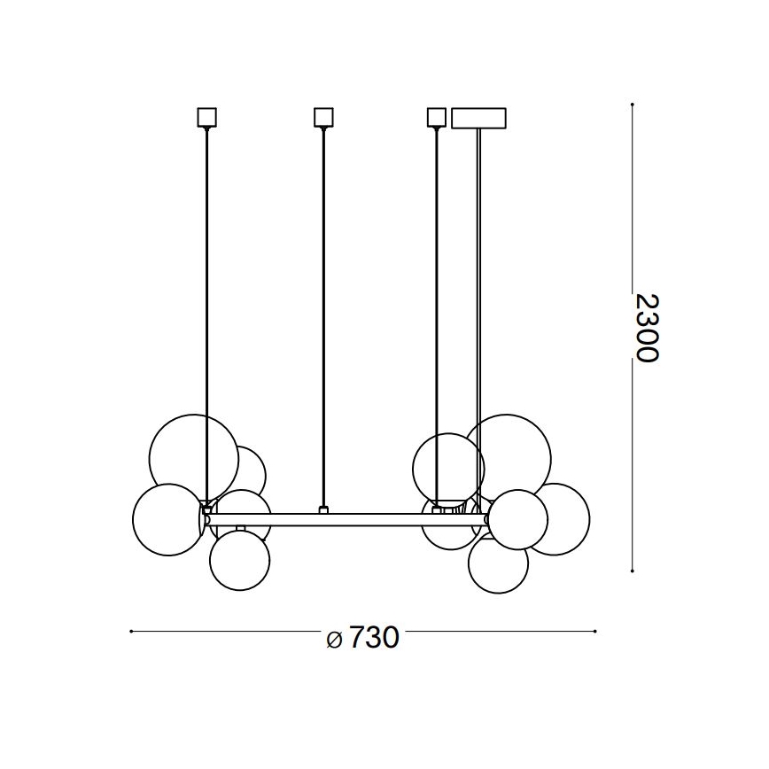 Ideal Lux - Lampadario LED a sospensione con filo PERLAGE 11xG9/3W/230V diametro 73 cm oro/fumé