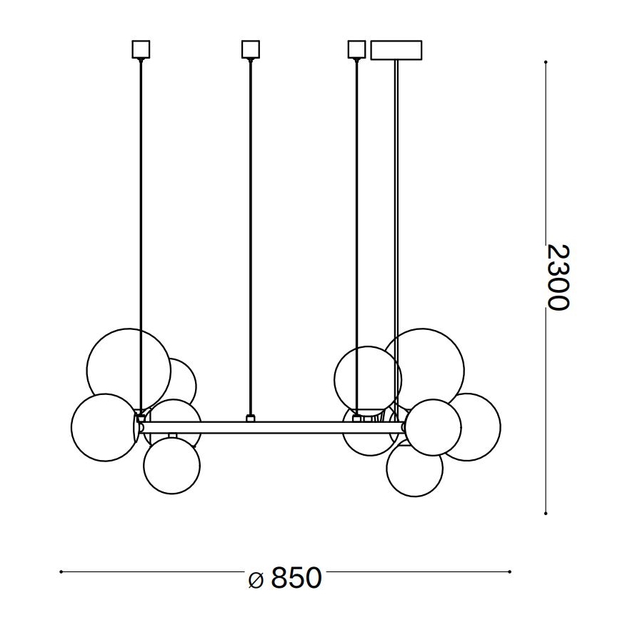 Ideal Lux - Lampadario LED a sospensione con filo PERLAGE 14xG9/3W/230V diametro 85 cm oro/fumé