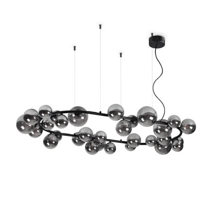 Ideal Lux - Lampadario LED a sospensione con filo PERLAGE 30xG9/3W/230V 143 cm nero/fumé