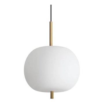 Ideal Lux - Lampadario LED a sospensione con filo UMILE LED/20W/230V diametro 30 cm CRI 90 ottone/bianco