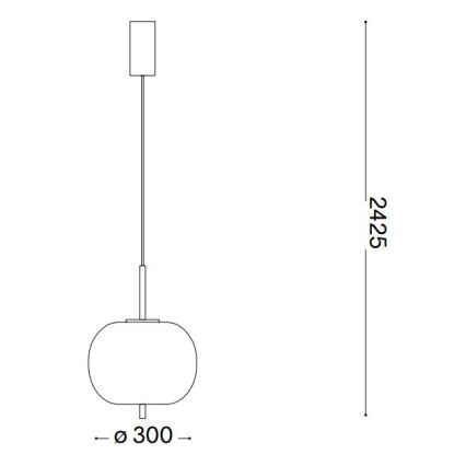 Ideal Lux - Lampadario LED a sospensione con filo UMILE LED/20W/230V diametro 30 cm CRI 90 ottone/bianco