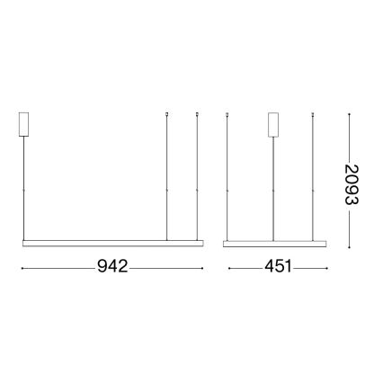 Ideal Lux - Lampadario LED a sospensione con filo WAVES LED/37W/230V CRI 90 bianco