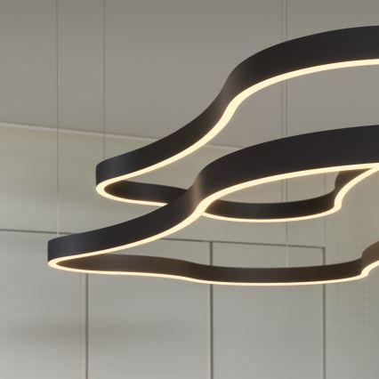 Ideal Lux - Lampadario LED a sospensione con filo WAVES LED/45W/230V CRI 90 nero