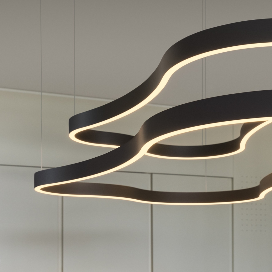 Ideal Lux - Lampadario LED a sospensione con filo WAVES LED/45W/230V CRI 90 nero
