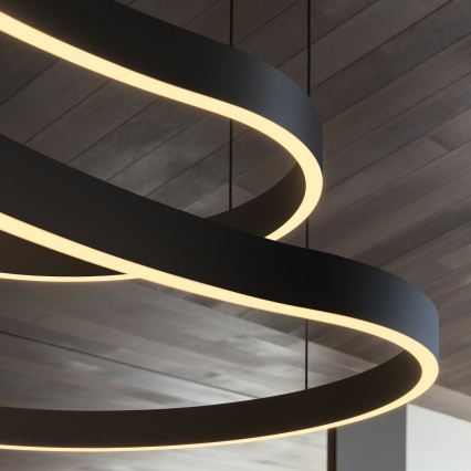 Ideal Lux - Lampadario LED a sospensione con filo WAVES LED/45W/230V CRI 90 nero