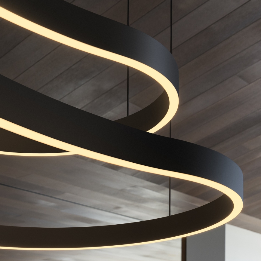 Ideal Lux - Lampadario LED a sospensione con filo WAVES LED/45W/230V CRI 90 nero