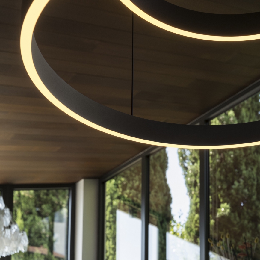 Ideal Lux - Lampadario LED a sospensione con filo WAVES LED/45W/230V CRI 90 nero