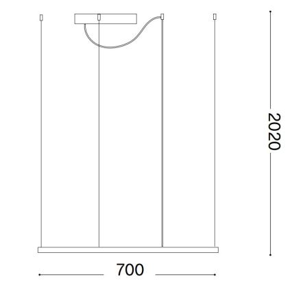Ideal Lux - Lampadario LED sospeso a cavo ORACLE SLIM LED/44W/230V 3000K CRI 90 70x70 cm nero