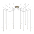 Ideal Lux - Lampadario LED a sospensione su cavi LUCCIOLA 16xLED/16W/230V CRI 90, design a ragno, finitura ottone