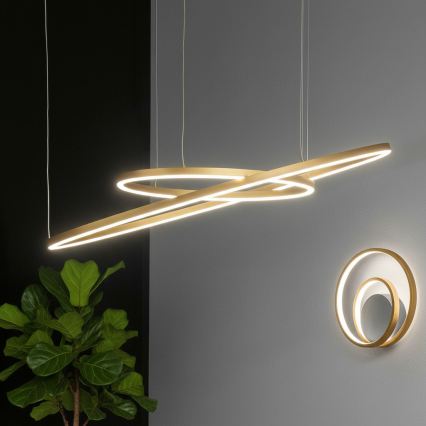 Ideal Lux - Lampadario LED a sospensione con cavo ORACLE SLIM LED/29W/230V 3000K CRI 90 Ø 50 cm dorato