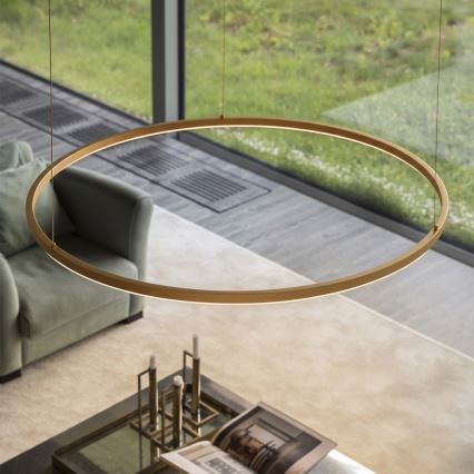 Ideal Lux - Lampadario LED a cavo ORACLE SLIM LED/37W/230V 3000K CRI 90 diam. 70 cm dorato