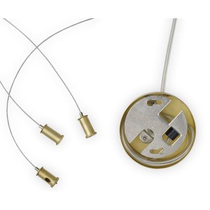 Ideal Lux - Lampadario LED a sospensione su cavo PERLAGE 11xG9/3W/230V Ø 73 cm oro/beige fumé
