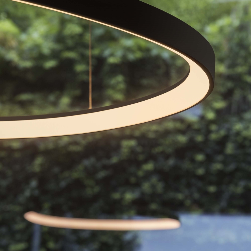 Ideal Lux - Lampadario LED sospeso con cavo GEMINI LED/47W/230V 2700K Ø 61 cm CRI 90 nero