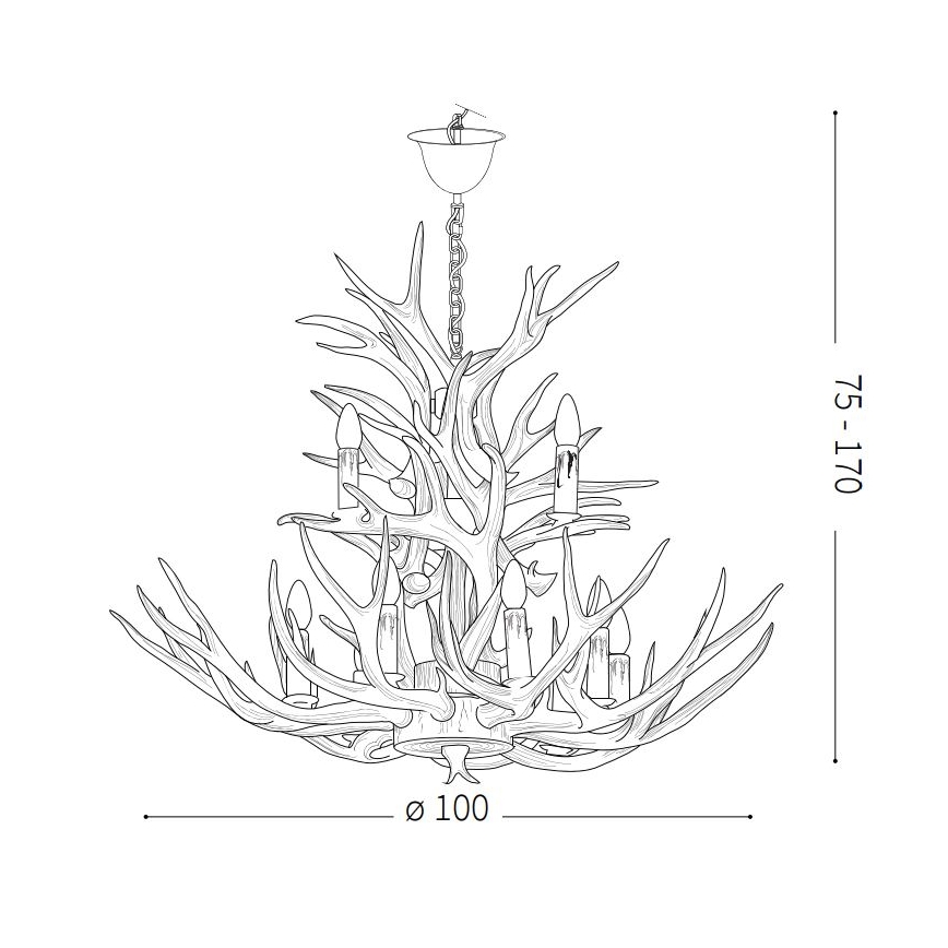 Ideal Lux – Lampadario su catena CHALET 12×E14/40W/230V