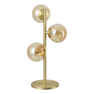 Ideal Lux - Lampe de table LED PERLAGE 3xG9/3W/230V dorée / beige fumé