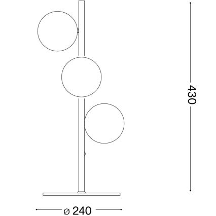 Ideal Lux - Lampe de table LED PERLAGE 3xG9/3W/230V noir/noir fumé