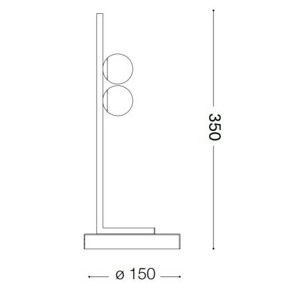 Ideal Lux - Lampe de table PING PONG 2xLED/3W/230V CRI 90 noir