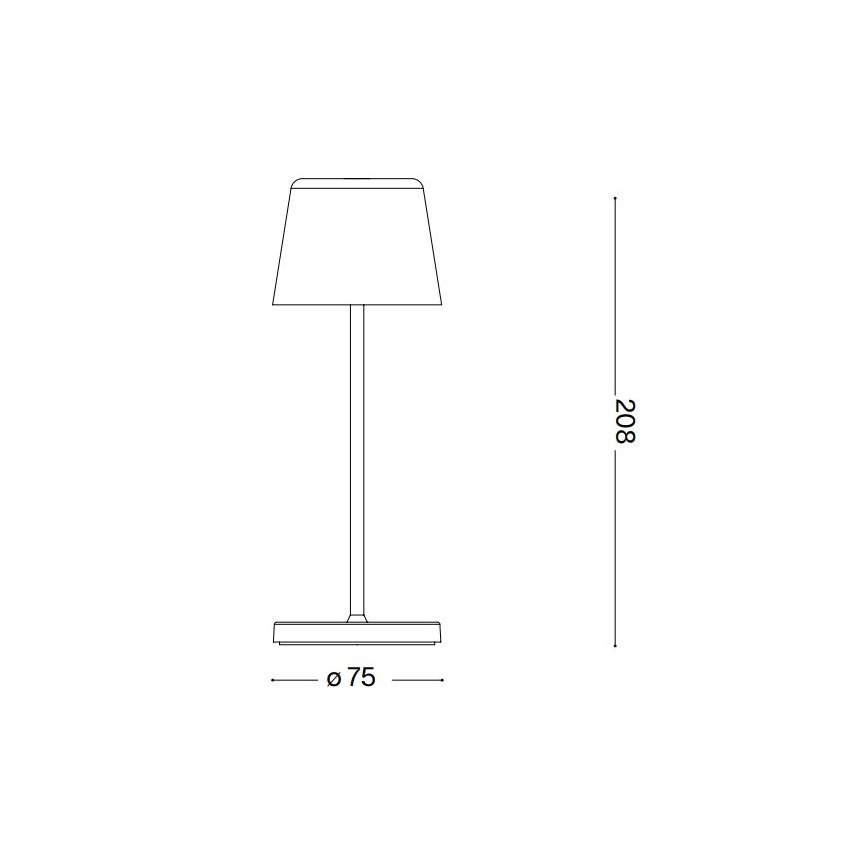 Ideal Lux - Lampe de table extérieure tactile à intensité variable CUTE LED/2,5W/3,7V USB 2200-2700K IP65 noir
