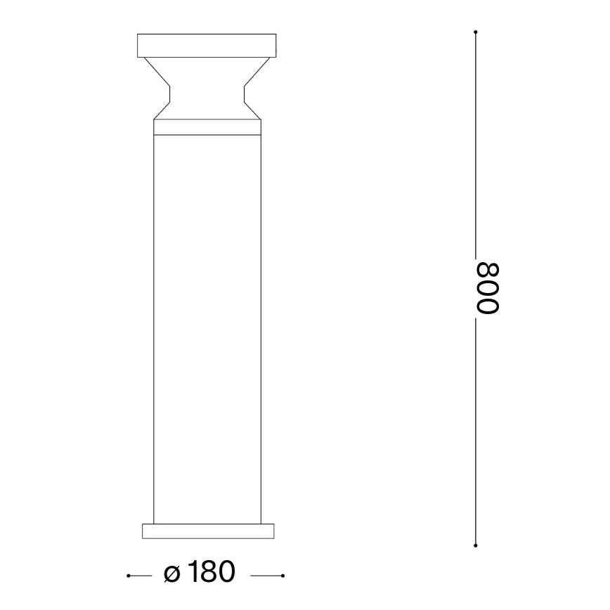 Ideal Lux - Lampe d'extérieur TORRE 1xE27/15W/230V 80 cm IP65 anthracite