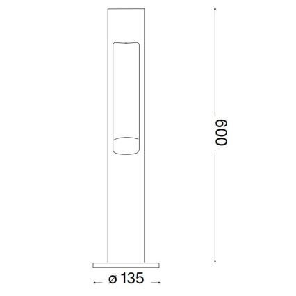 Ideal Lux - Lampe extérieure ACQUA 1xG9/15W/230V 60 cm IP44 anthracite