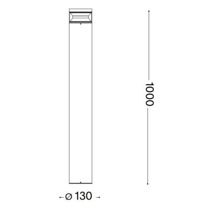 Ideal Lux - Lampe extérieure BOEING LED/14W/230V 100 cm CRI 90 IP65 noir
