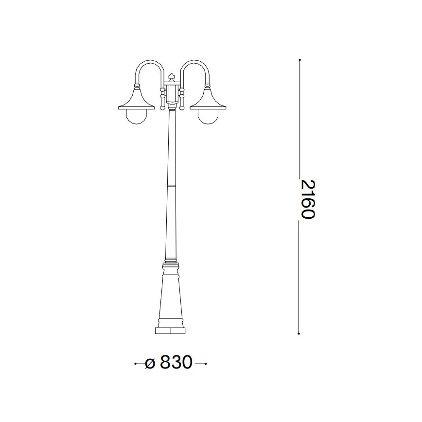 Ideal Lux - Lampe extérieure CIMA 2xE27/52W/230V 216 cm IP43 marron