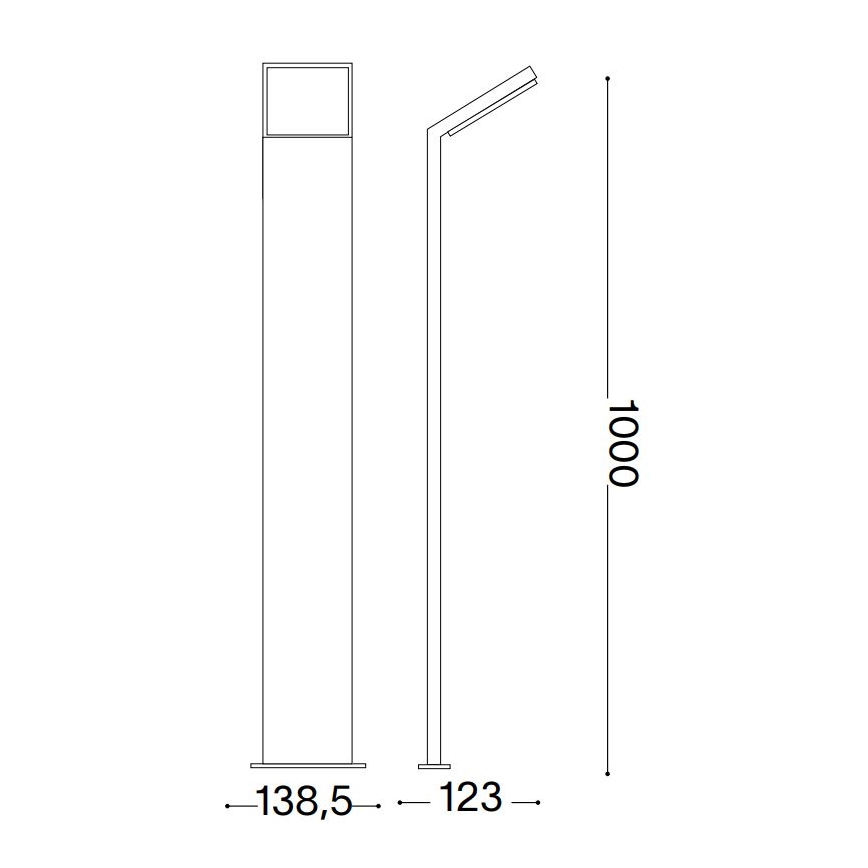 Ideal Lux - Lampe extérieure STYLE LED/8,5W/230V 4000K 100 cm CRI 90 IP54 anthracite