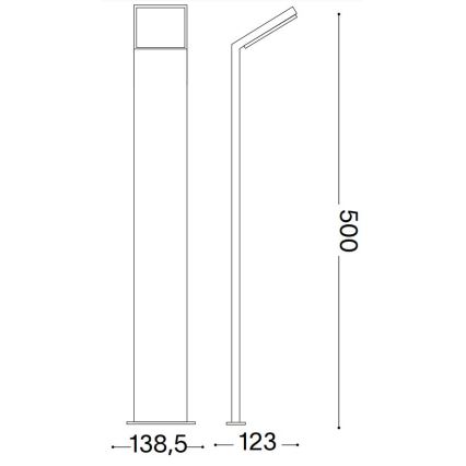 Ideal Lux - Lampe extérieure STYLE LED/8,5W/230V 3000K 50 cm CRI 90 IP54 anthracite