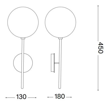 Ideal Lux - Lampe murale LED EQUINOXE 1xG4/2W/230V laiton/fumé