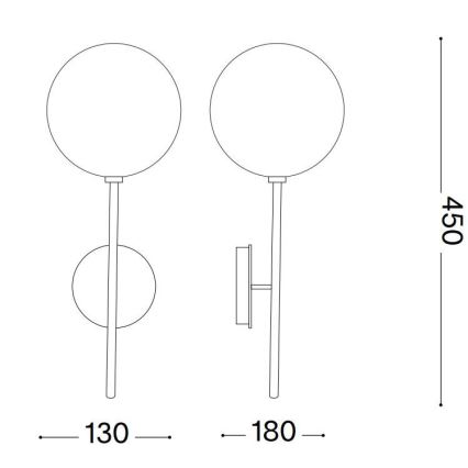 Ideal Lux - Lampe murale LED EQUINOXE 1xG4/2W/230V laiton/transparent