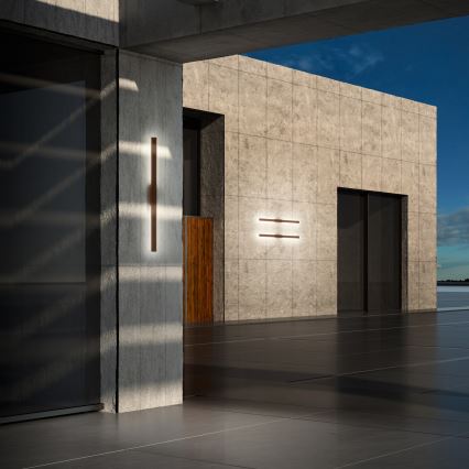 Ideal Lux - LINEA LED Außenwandleuchte, 23 W, 230 V, CRI 90, 144 cm, IP54, Braun