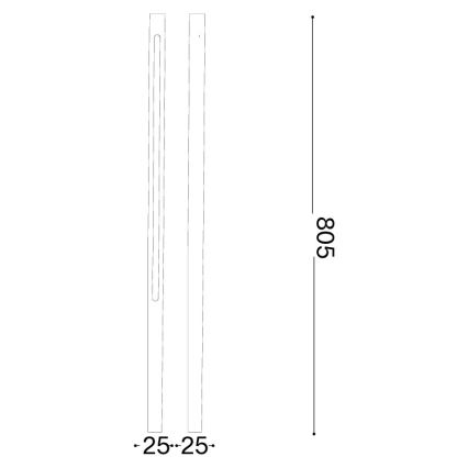 Ideal Lux - LED Außenleuchte JEDI LED/12W/230V 80 cm CRI 90 IP65 Anthrazit