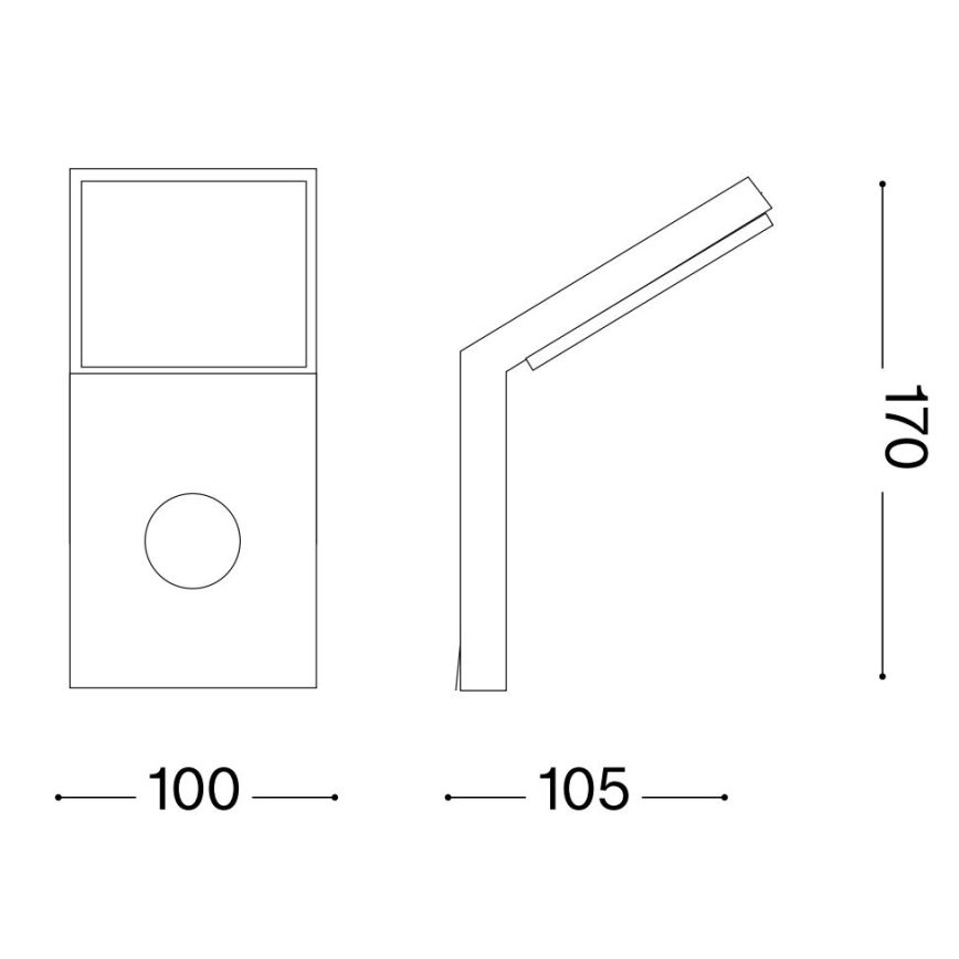 Ideal Lux - LED-Außenleuchte mit Sensor STYLE LED/9W/230V 4000K CRI 90 IP54 anthrazit