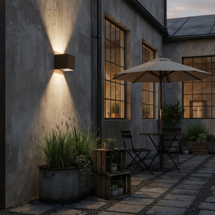 Ideal Lux - LED-Außenwandleuchte ATOM LED/12W/230V CRI 90 IP54 braun