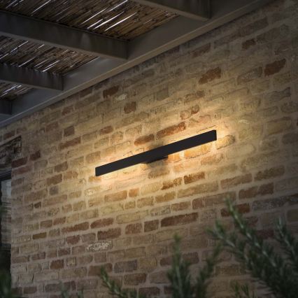 Ideal Lux - LED-Außen-Wandleuchte LINEA, 20 W, 230 V, CRI 90, 104 cm, IP54, schwarz