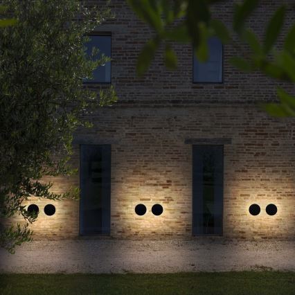Ideal Lux - LED Außenwandleuchte PUNTO LED/12W/230V CRI 90 Ø 24 cm IP54 schwarz