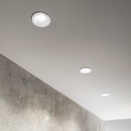 Ideal Lux - LED-Badezimmer-Einbaustrahler GAME TRIM LED/11W/230V 3000K CRI 90 Ø 8,5 cm IP65 weiß