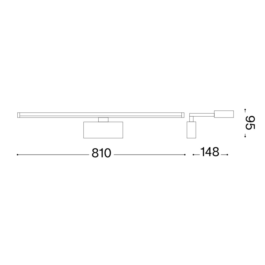 Ideal Lux - LED-Bilderleuchte ALMA LED/18W/230V 81 cm CRI 90 golden