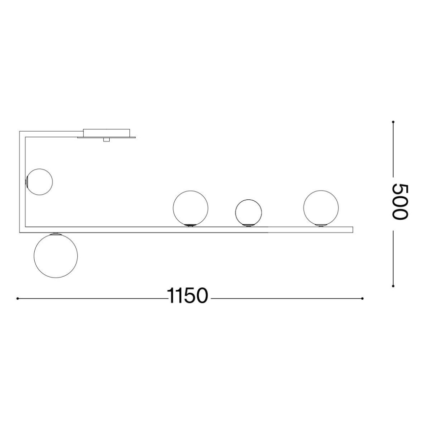 Ideal Lux - LED-Deckenleuchte an Stange BIRDS 5xG9/3W/230V schwarz/golden