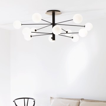 Ideal Lux - LED-Deckenleuchte an Stange COSMOPOLITAN 12xG9/3W/230V d 145 cm schwarz
