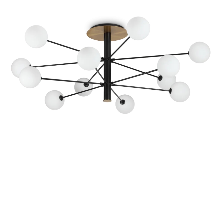 Ideal Lux - LED-Deckenleuchte an Stange COSMOPOLITAN 12xG9/3W/230V d 145 cm schwarz