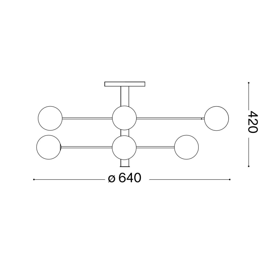 Ideal Lux - LED-Deckenleuchte an Stange COSMOPOLITAN 8xG9/3W/230V d 64 cm schwarz