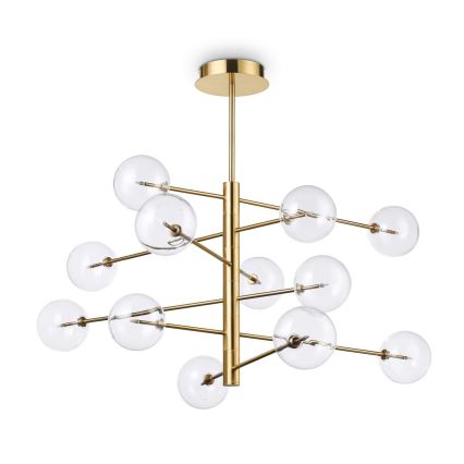Ideal Lux - LED-Deckenleuchte an Stange EQUINOXE 12xG4/2W/230V d 124 cm Messing/klar