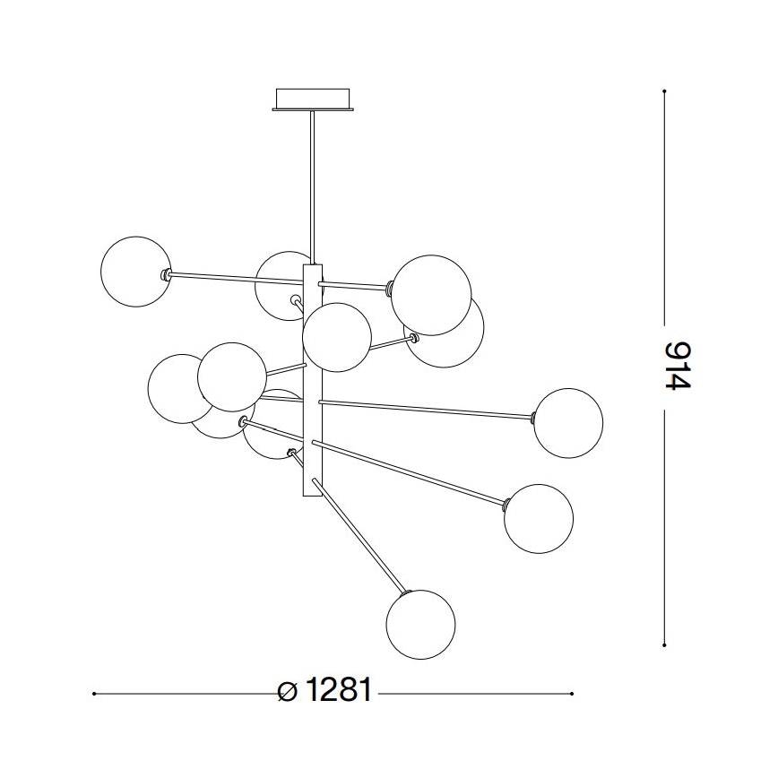 Ideal Lux - LED-Deckenleuchte an Stange EQUINOXE 12xG4/2W/230V d 128,1 cm glänzendes Chrom/rauchig