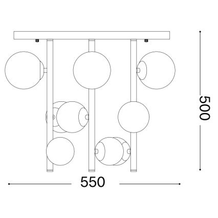Ideal Lux - LED-Deckenleuchte an Stange PERLAGE 9xG9/3W/230V d 55 cm golden/weiß