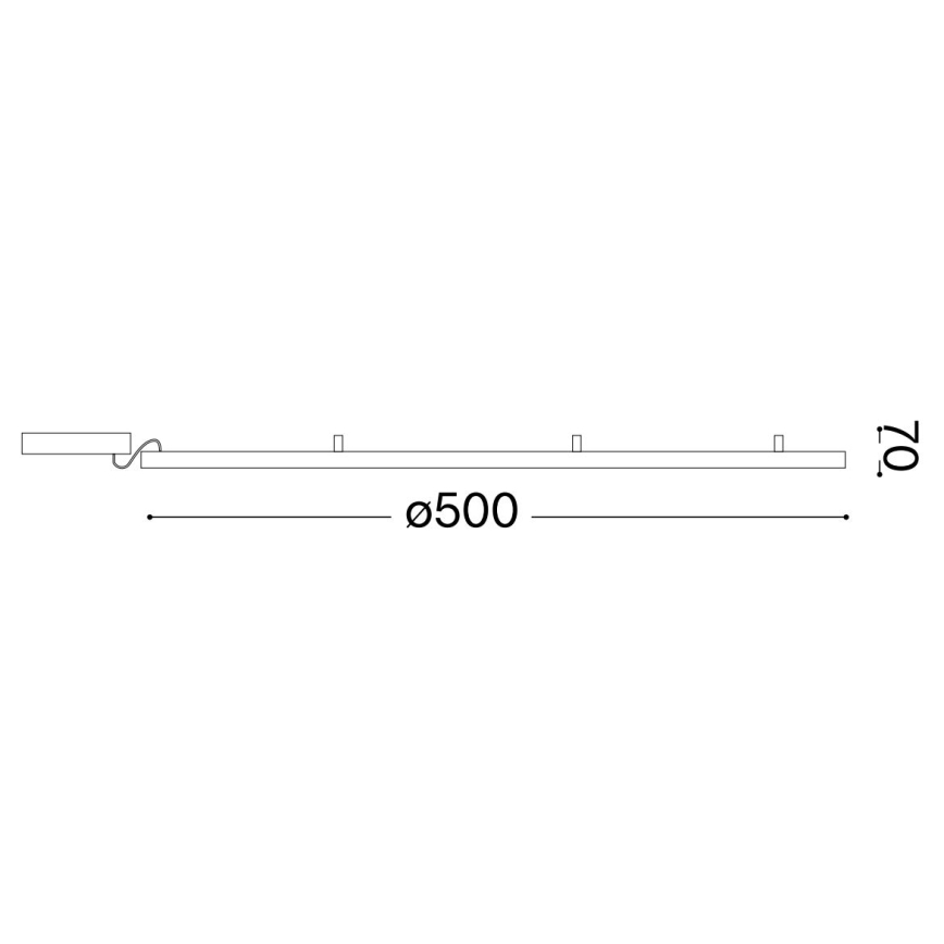 Ideal Lux - LED-Deckenleuchte ORACLE SLIM LED/29W/230V 2700K d 50 cm schwarz