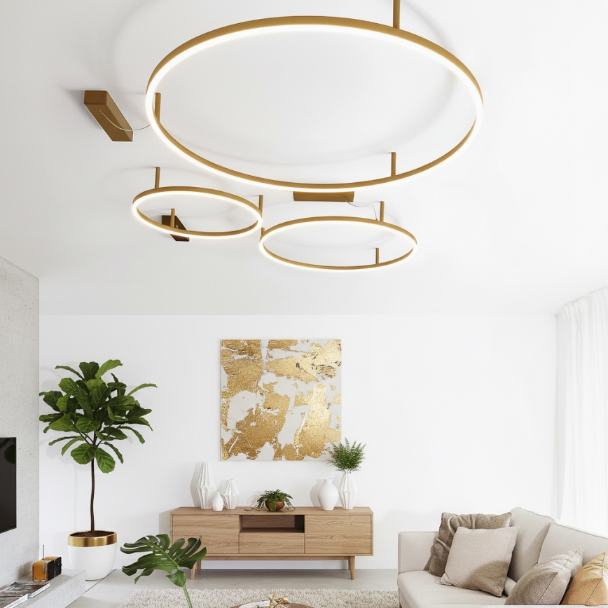 Ideal Lux - LED-Deckenleuchte ORACLE SLIM LED/37W/230V 3000K CRI 90 Ø 70 cm, goldfarben