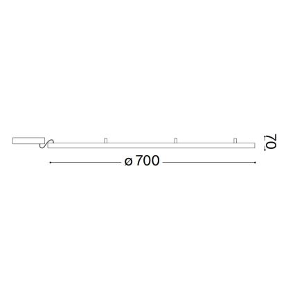 Ideal Lux - LED-Deckenleuchte ORACLE SLIM LED/38W/230V 3000K d 70 cm weiß